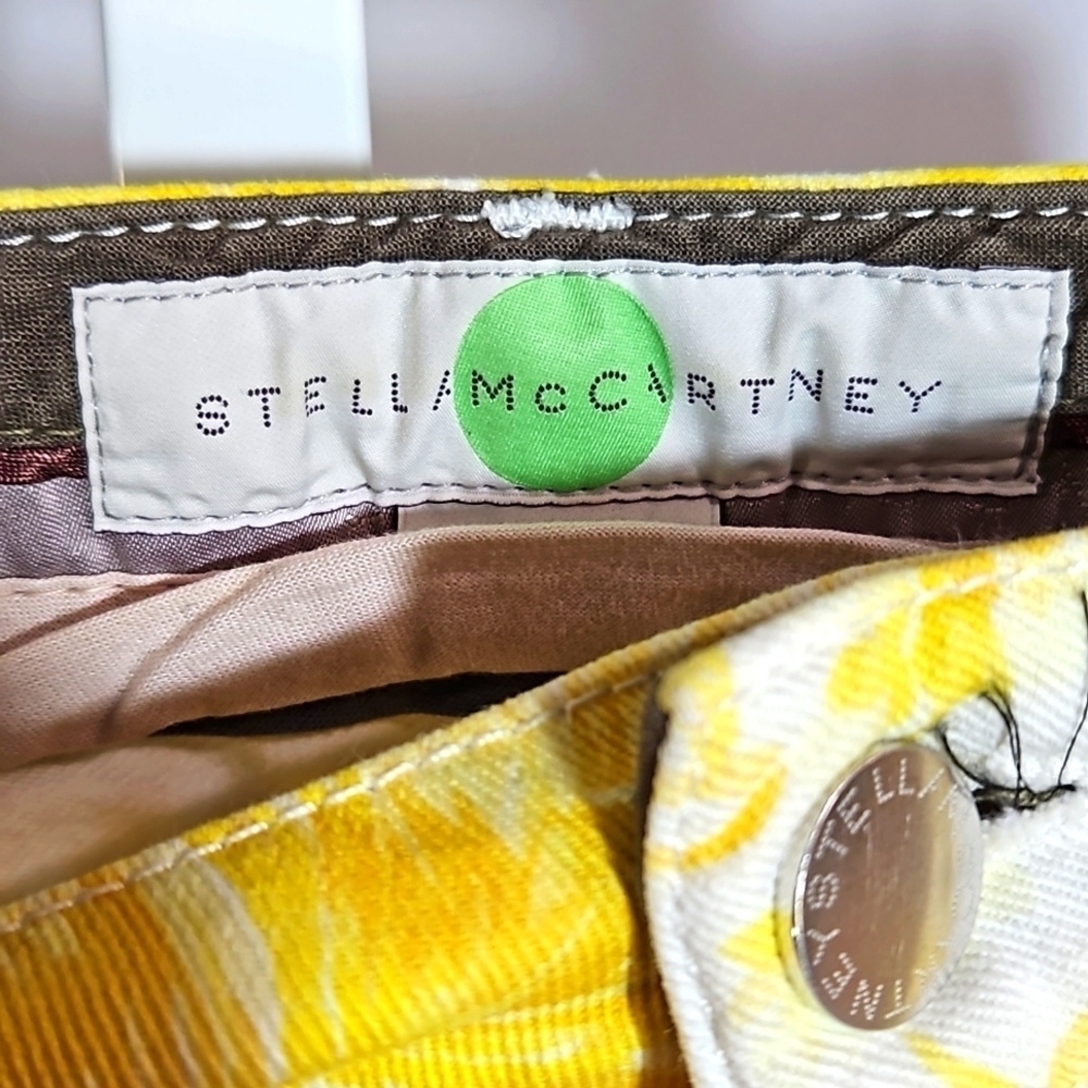 Stella McCartney Yellow/White Floral Print Skinny Jeans Size 27 - Picture 4 of 8